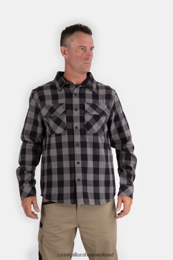 Caterpillar Buffalo Check Heavyweight Shirt Men PL4062227 Black | Tops & Outerwear