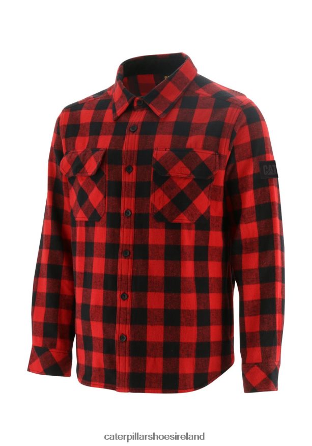 Caterpillar Buffalo Check Heavyweight Shirt Men PL4062228 Red | Tops & Outerwear