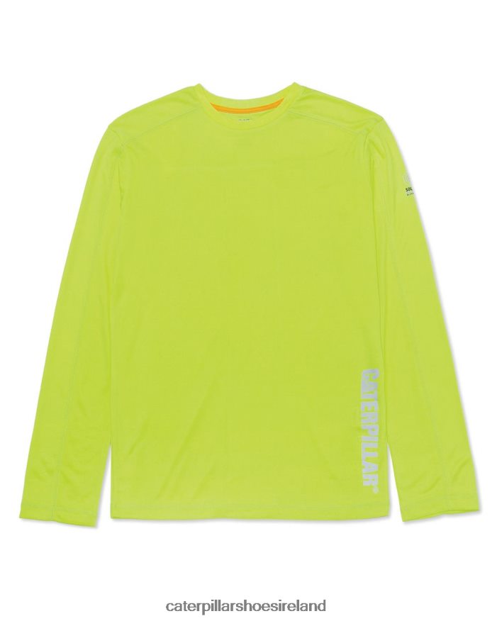 Caterpillar Coolmax Long Sleeve Tee Men PL4062233 Hi-Vis Yellow | Tops & Outerwear