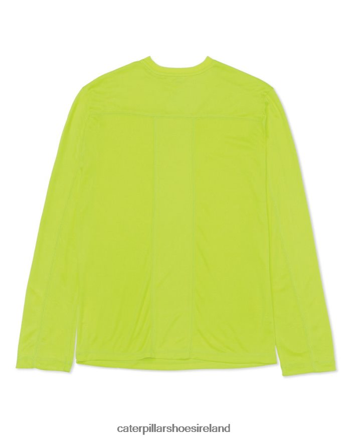Caterpillar Coolmax Long Sleeve Tee Men PL4062233 Hi-Vis Yellow | Tops & Outerwear