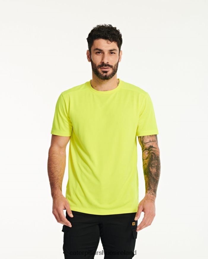 Caterpillar Coolmax Short Sleeve Tee Men PL4062219 Hi-Vis Yellow | Tops & Outerwear