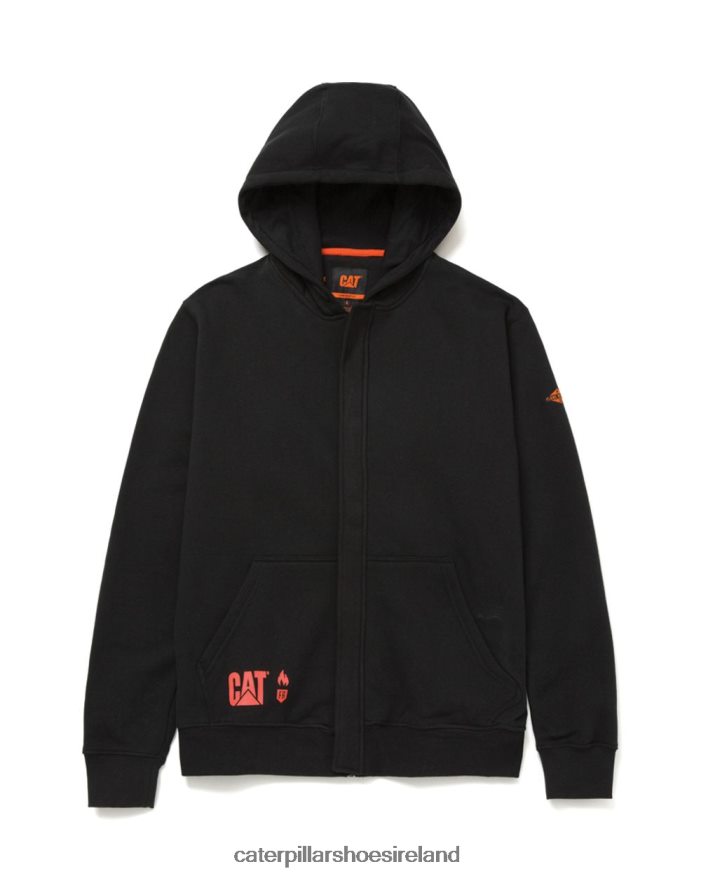 Caterpillar Flame Resistant Midweight Full Zip Hoodie Men PL4062238 Black | Tops & Outerwear