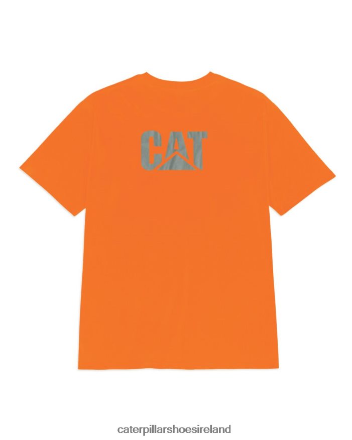 Caterpillar Hi-Vis Trademark Pocket Tee Men PL4062214 Orange | Tops & Outerwear