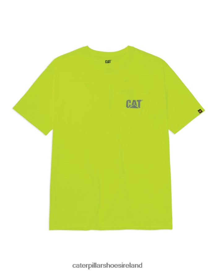 Caterpillar Hi-Vis Trademark Pocket Tee Men PL4062215 Mens Yellow | Tops & Outerwear