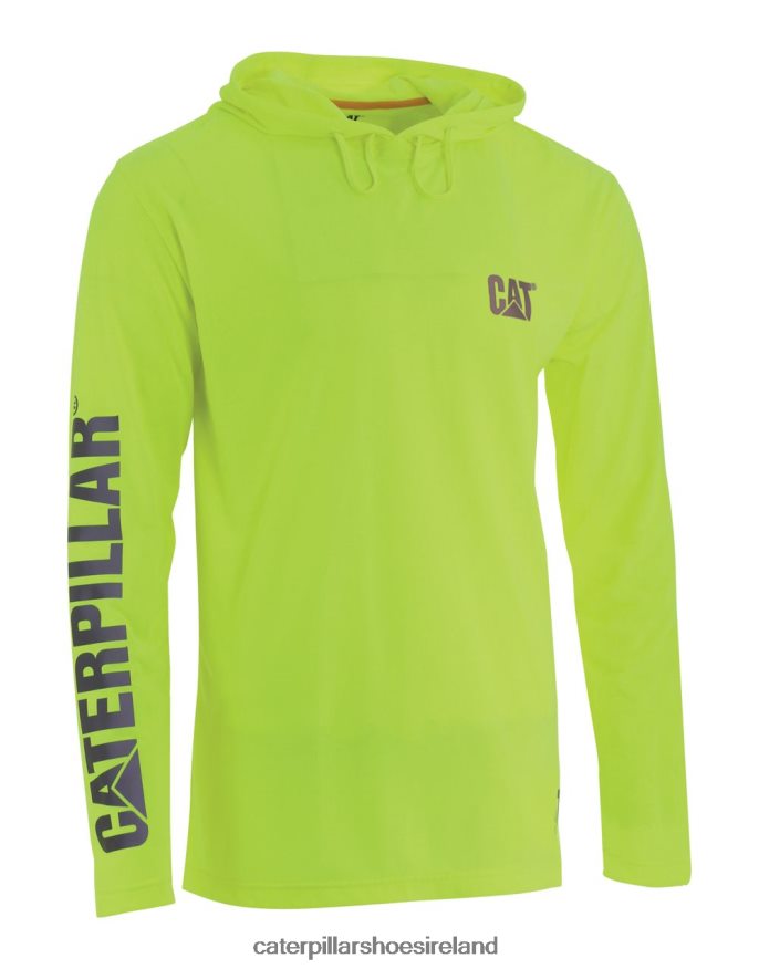 Caterpillar Hivis Upf Hooded Long Sleeve Tee Men PL4062222 Yellow | Tops & Outerwear