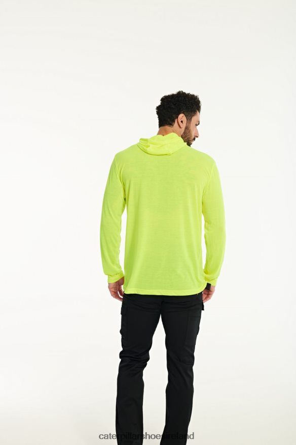 Caterpillar Hivis Upf Hooded Long Sleeve Tee Men PL4062222 Yellow | Tops & Outerwear