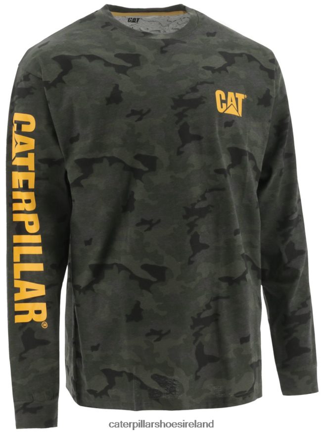 Caterpillar Trademark Banner Long Sleeve Tee Men PL4062226 Night Camo | Tops & Outerwear