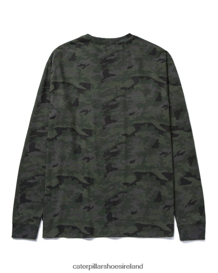 Caterpillar Trademark Banner Long Sleeve Tee Men PL4062226 Night Camo | Tops & Outerwear