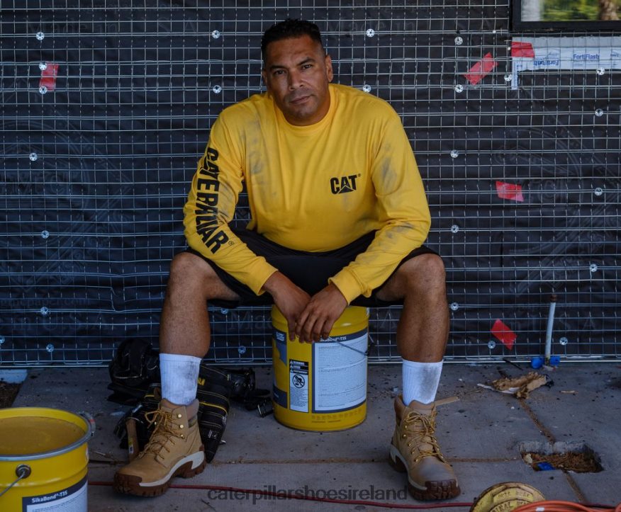 Caterpillar Trademark Banner Long Sleeve Tee Men PL4062226 Night Camo | Tops & Outerwear