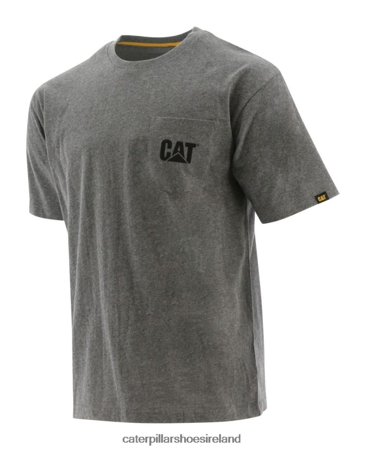 Caterpillar Trademark Pocket Tee Men PL4062235 DARK HEATHER GREY | Tops & Outerwear
