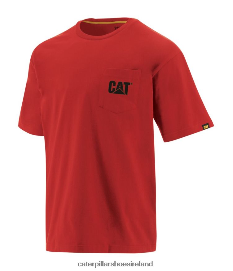 Caterpillar Trademark Pocket Tee Men PL4062236 Red | Tops & Outerwear