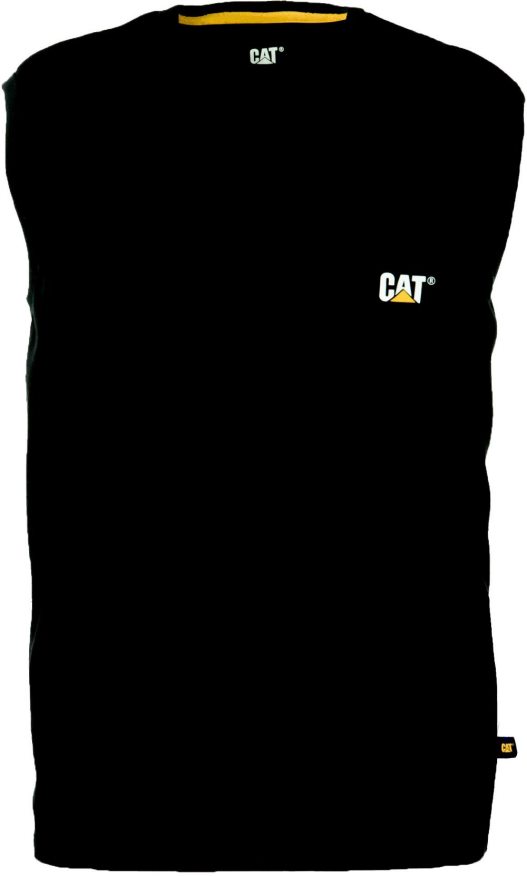 Caterpillar Trademark Sleeveless Pocket Tee Men PL4062229 Black | Tops & Outerwear