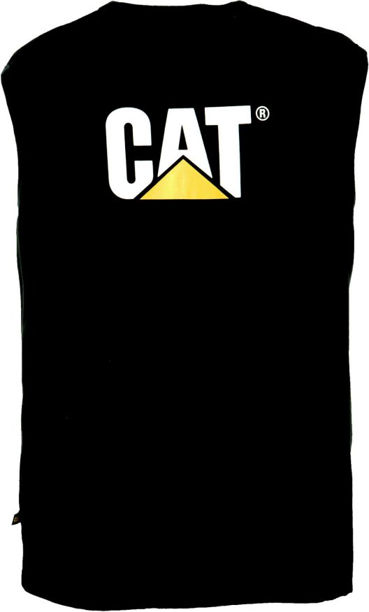 Caterpillar Trademark Sleeveless Pocket Tee Men PL4062229 Black | Tops & Outerwear