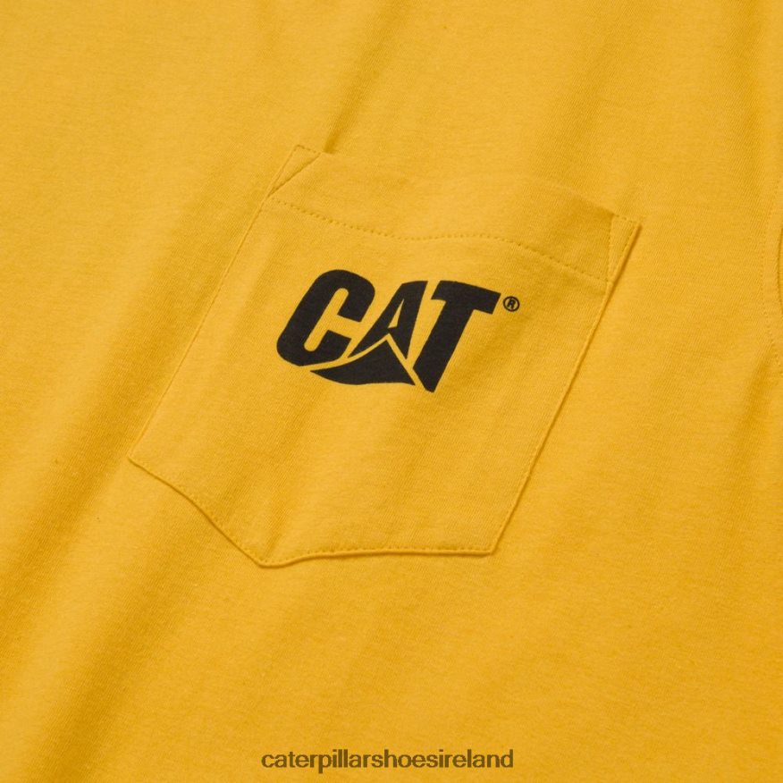 Caterpillar Trademark Sleeveless Pocket Tee Men PL4062232 Yellow | Tops & Outerwear