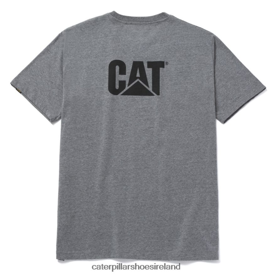 Caterpillar Trademark Tee Men PL4062213 Dark Heather Grey | Tops & Outerwear