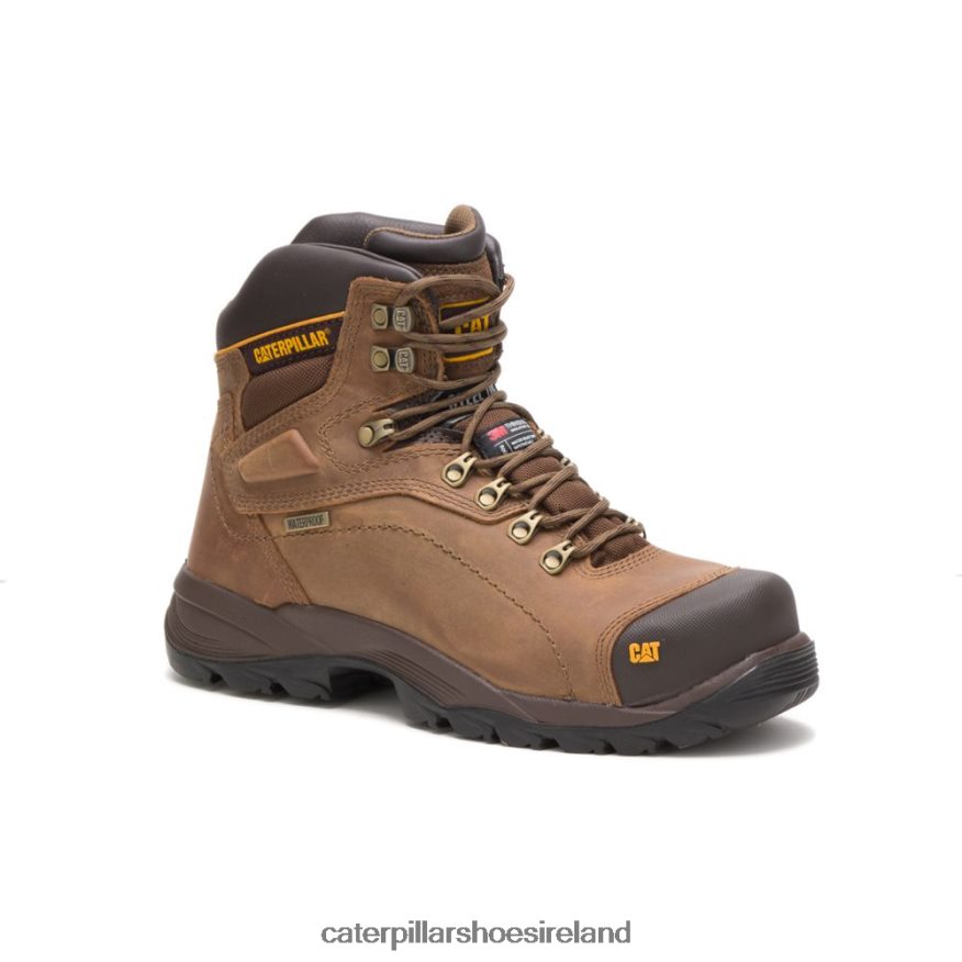 Caterpillar Diagnostic Hi Waterproof Thinsulate Steel Toe Work Boot Men PL406242 Dark Beige | Work Boots