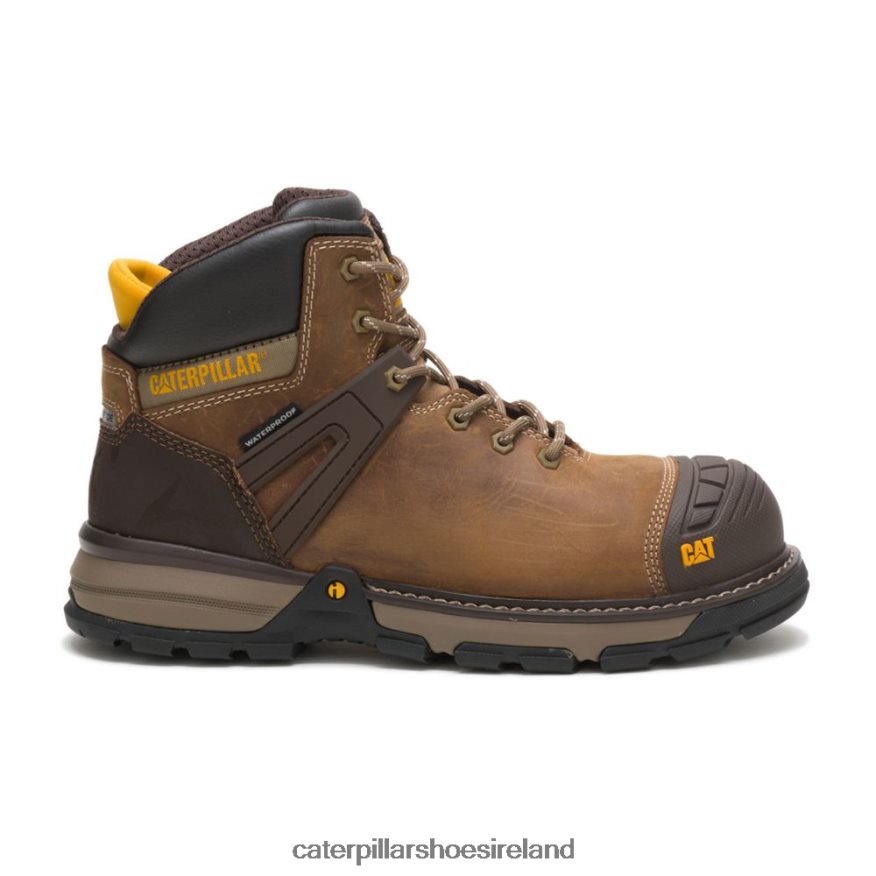 Caterpillar Excavator Superlite Waterproof Carbon Composite Toe Work Boot Men PL406237 Dark Biege | Work Boots