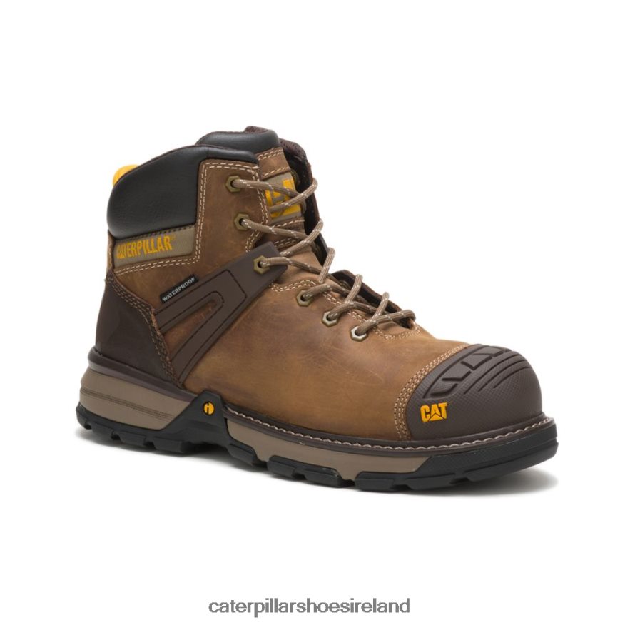 Caterpillar Excavator Superlite Waterproof Carbon Composite Toe Work Boot Men PL406237 Dark Biege | Work Boots