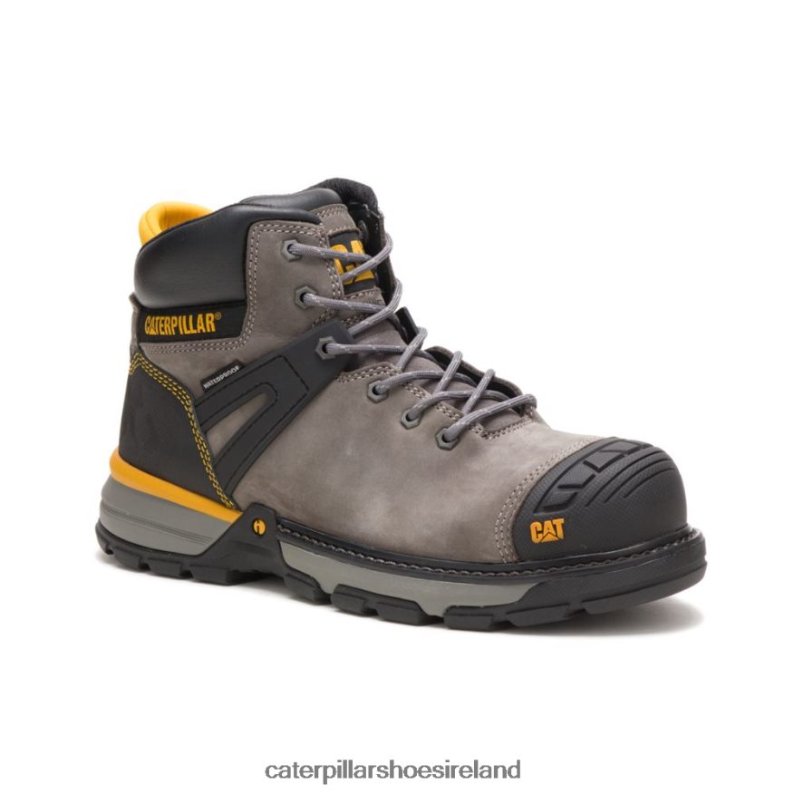 Caterpillar Excavator Superlite Waterproof Carbon Composite Toe Work Boot Men PL406238 Pewter | Work Boots