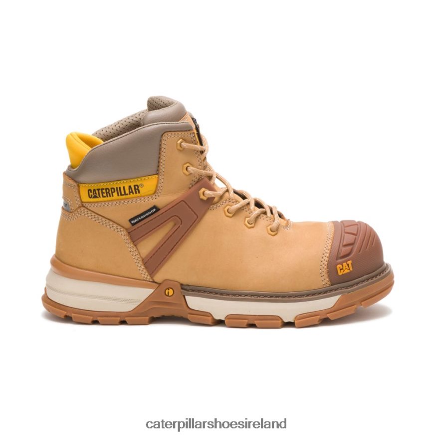 Caterpillar Excavator Superlite Waterproof Carbon Composite Toe Work Boot Men PL406239 Honey Reset | Work Boots