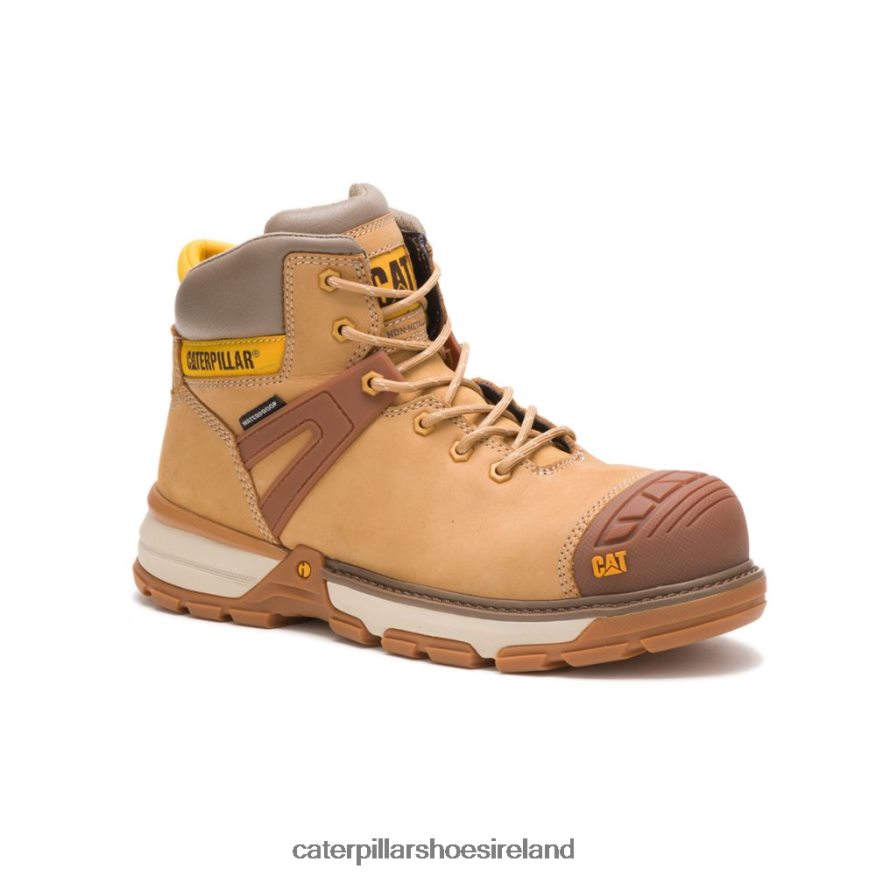 Caterpillar Excavator Superlite Waterproof Carbon Composite Toe Work Boot Men PL406239 Honey Reset | Work Boots