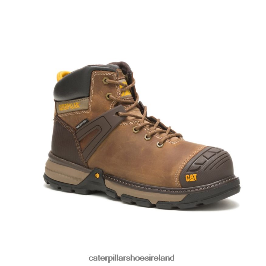 Caterpillar Excavator Superlite Waterproof Soft Toe Work Boot Men PL406259 Dark Beige | Work Boots