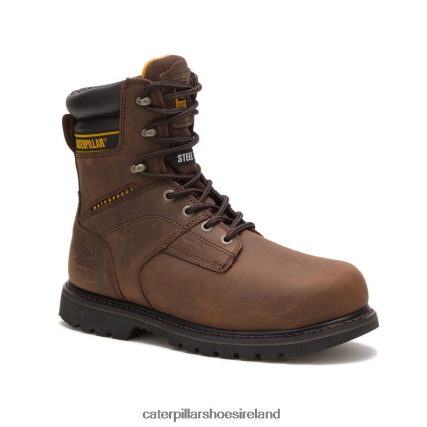 Caterpillar Salvo 8\" Waterproof Steel Toe Thinsulate Work Boot Men PL406268 Dark Brown | Work Boots