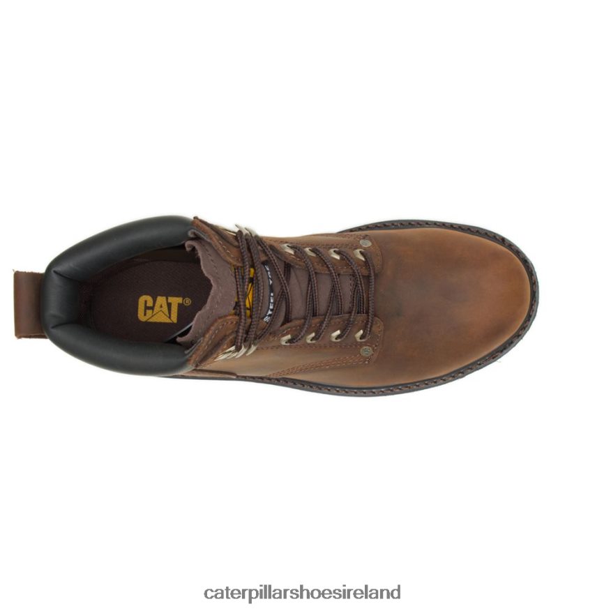 Caterpillar Second Shift Steel Toe Work Boot Men PL406216 Dark Brown | Work Boots