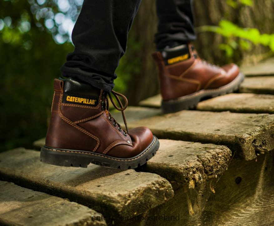 Caterpillar Second Shift Steel Toe Work Boot Men PL406216 Dark Brown | Work Boots