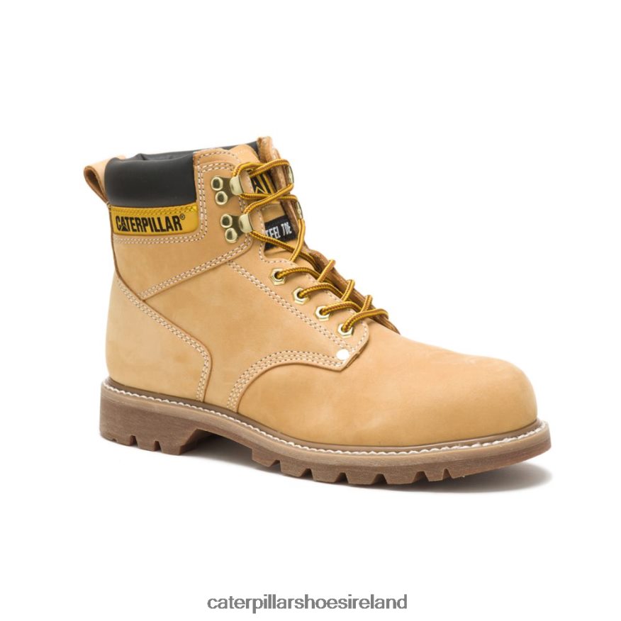 Caterpillar Second Shift Steel Toe Work Boot Men PL406218 Honey Nubuck | Work Boots