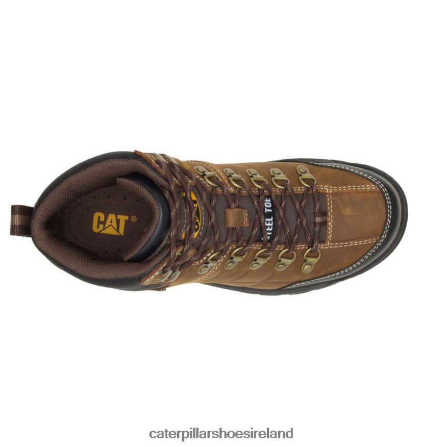 Caterpillar Threshold Waterproof Steel Toe Work Boot Men PL406211 Real Brown | Work Boots