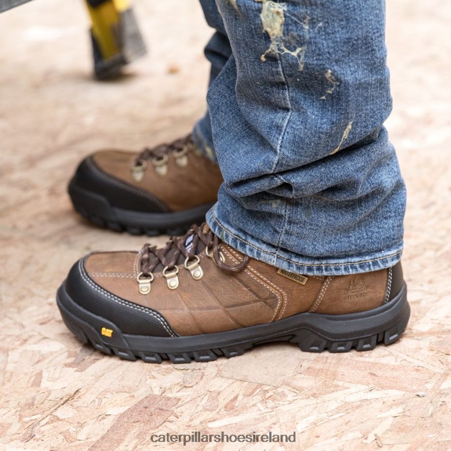 Caterpillar Threshold Waterproof Steel Toe Work Boot Men PL406211 Real Brown | Work Boots