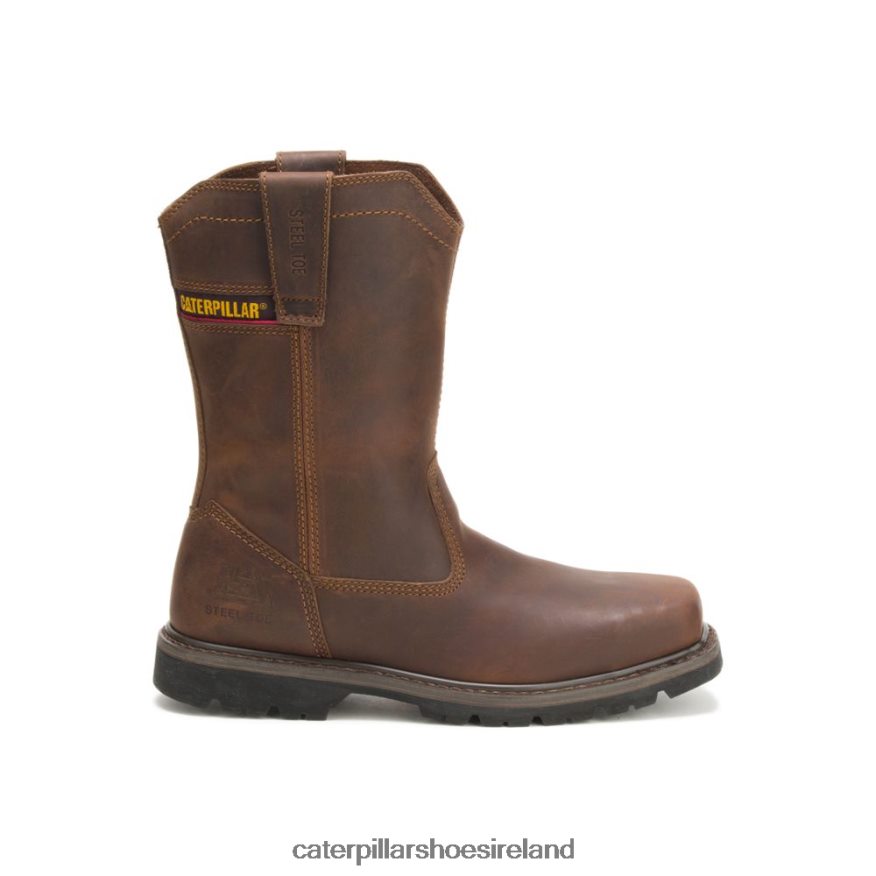 Caterpillar Wellston Pull On Steel Toe Work Boot Men PL406229 Dark Brown | Work Boots