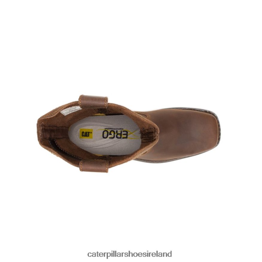 Caterpillar Wellston Pull On Steel Toe Work Boot Men PL406229 Dark Brown | Work Boots