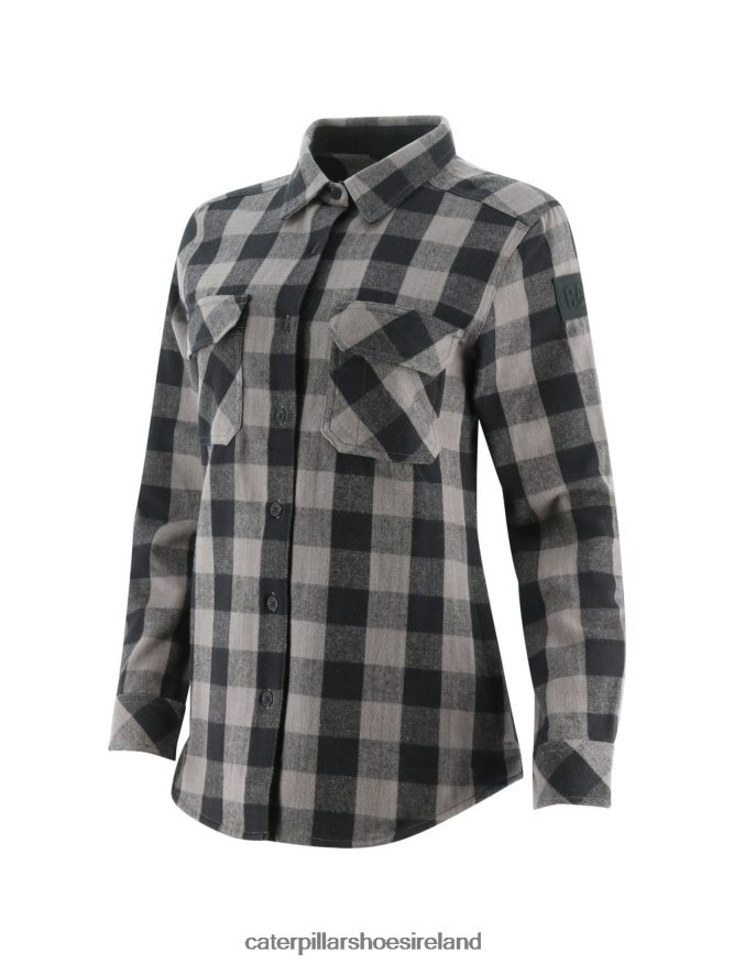 Caterpillar Buffalo Check Heavyweight Shirt Women PL4062317 Black | Tops & Outerwear