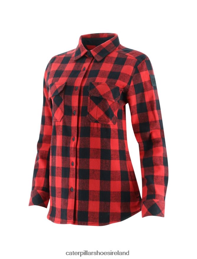 Caterpillar Buffalo Check Heavyweight Shirt Women PL4062318 Red | Tops & Outerwear