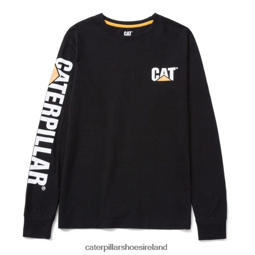 Caterpillar Trademark Banner Long Sleeve Tee Women PL4062319 Black | Tops & Outerwear