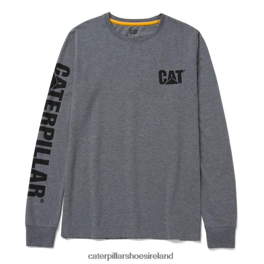 Caterpillar Trademark Banner Long Sleeve Tee Women PL4062320 Dark Heather Grey | Tops & Outerwear