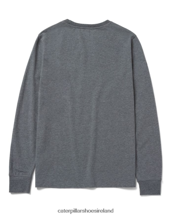 Caterpillar Trademark Banner Long Sleeve Tee Women PL4062320 Dark Heather Grey | Tops & Outerwear