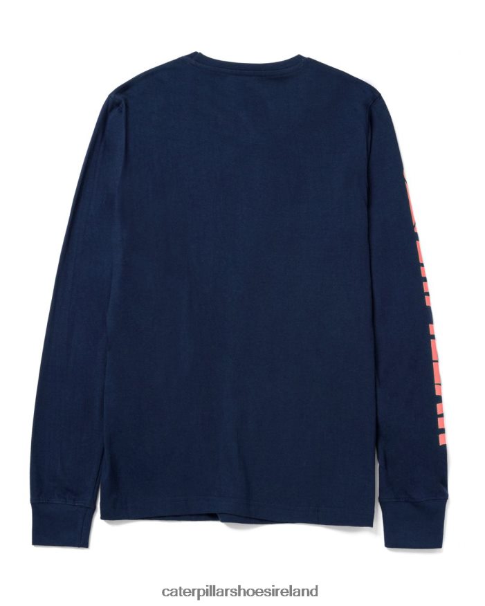 Caterpillar Trademark Banner Long Sleeve Tee Women PL4062321 Detroit Blue | Tops & Outerwear